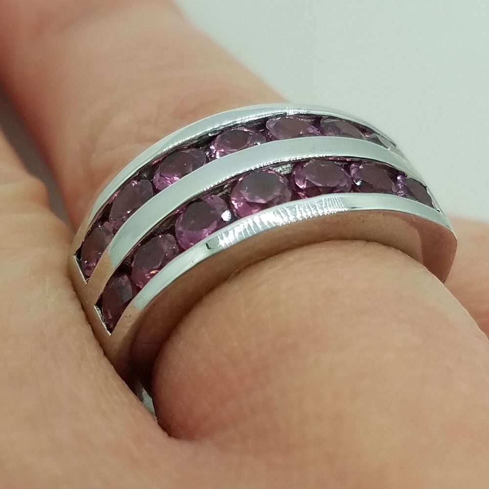 Sterling Silver Umbalite Garnet Ring